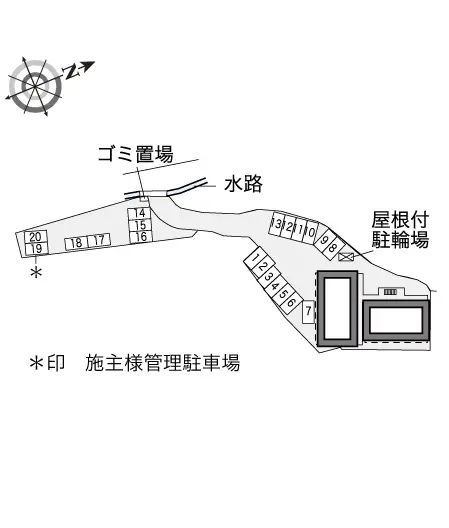 ★手数料０円★広島市安佐南区長楽寺２丁目　月極駐車場（LP）